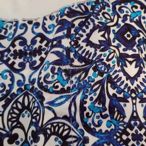 WHBM blue&black tank, braided and beaded neckline - Picture 5 of 5